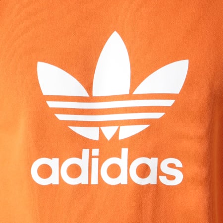 Adidas Originals - Sweat Crewneck Trefoil DH5832 Orange Blanc