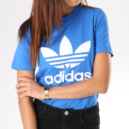 Adidas Originals - Tee Shirt Femme Trefoil DH3132 Bleu Roi