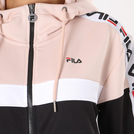 Fila Sweat Zippé Capuche Avec Bandes Femme Teela 682322 Rose