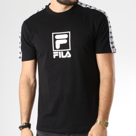 Fila Tee Shirt Bande Brodee Rais 682375 Noir Blanc LaBoutiqueOfficielle