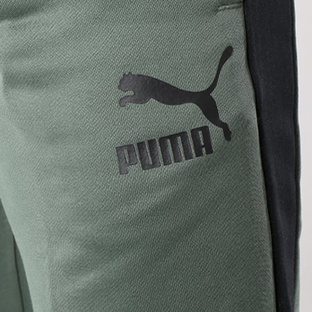 Puma - Pantalon Jogging Avec Bande T7 576317 01 Vert Kaki Noir