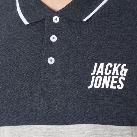 Jack And Jones - Polo Manches Courtes Passion Bleu Marine Chiné