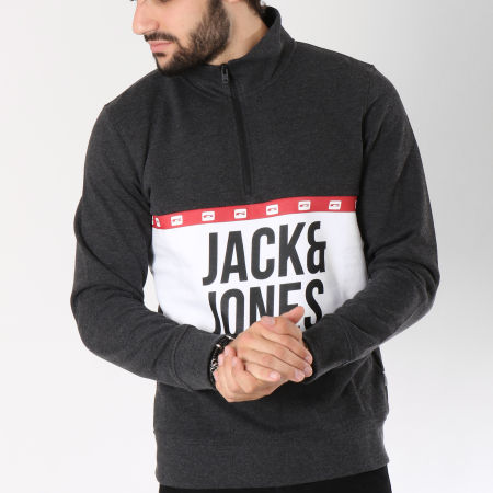 Jack And Jones - Sweat Passion Gris Anthracite Chiné