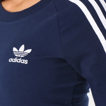 Adidas Originals - Robe Manches Courtes Femme 3 Stripes DH3151 Bleu Marine