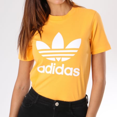 Adidas Originals - Tee Shirt Femme Trefoil DH3178 Orange