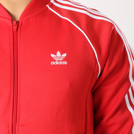 Adidas Originals - Veste Zippée Avec Bandes Brodées SST DH5824 Rouge Blanc