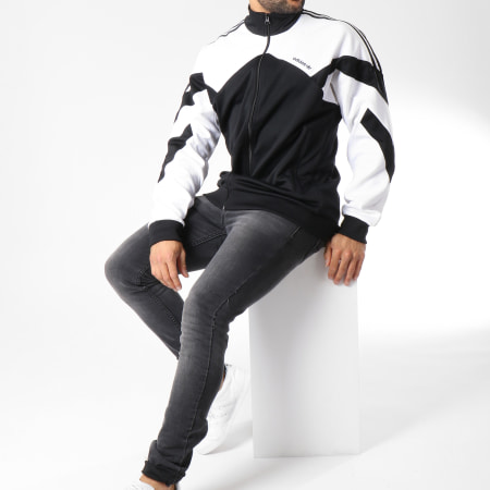 Adidas Originals - Veste Zippée Avec Bandes Brodées Palmeston DJ3459 Noir Blanc