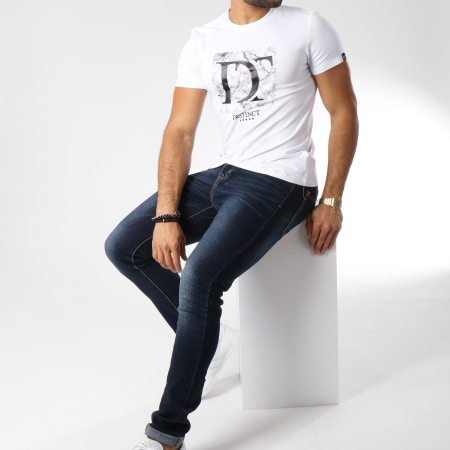 Distinct - Tee Shirt Logogramme Blanc Noir