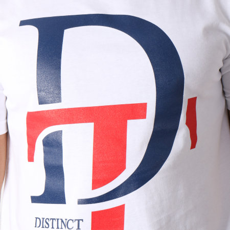 Distinct - Tee Shirt Saint Blanc Bleu Marine Rouge