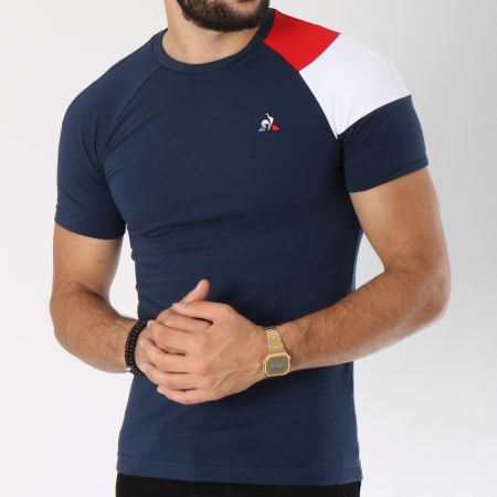 Le Coq Sportif Tee Shirt Tricolore N2 1811485 Bleu Marine Blanc