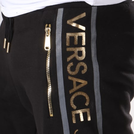 Versace Jeans Couture - Pantalon Jogging Print Noir Doré