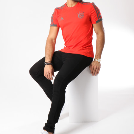Adidas Sportswear - Tee Shirt De Sport FC Bayern München CW7269 Rouge Gris Anthracite