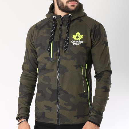 Canadian Peak - Sweat Zippé Gadigan Vert Kaki Camouflage