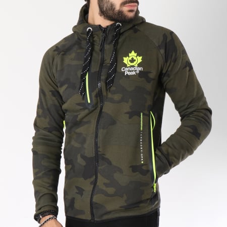 Canadian Peak - Sweat Zippé Gadigan Vert Kaki Camouflage