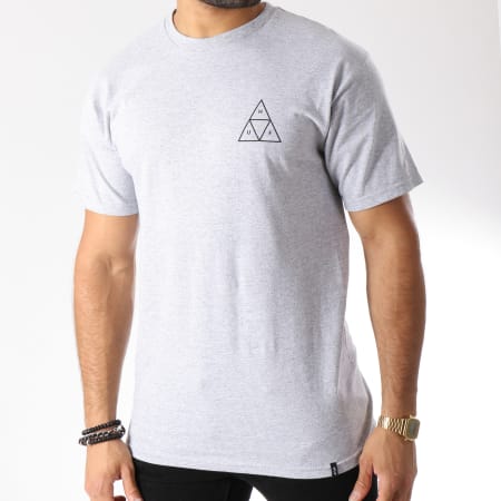 HUF - Tee Shirt Essential Triple Triangle Gris Chiné Noir