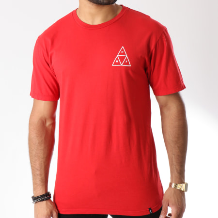 HUF - Tee Shirt Essential Triple Triangle Rouge Blanc
