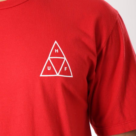 HUF - Tee Shirt Essential Triple Triangle Rouge Blanc