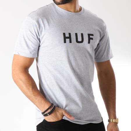 HUF - Tee Shirt Original Logo Gris Chiné