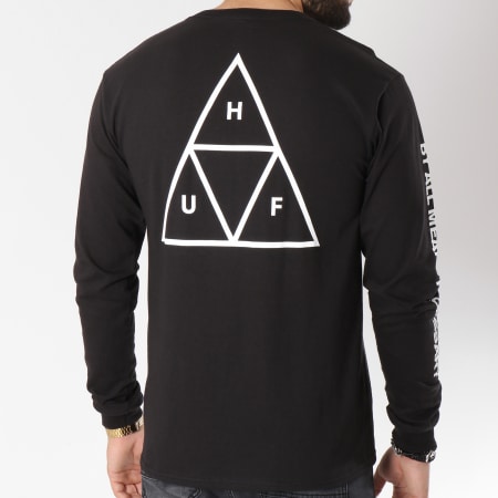HUF - Tee Shirt Manches Longues Essentials Triple Triangle Noir