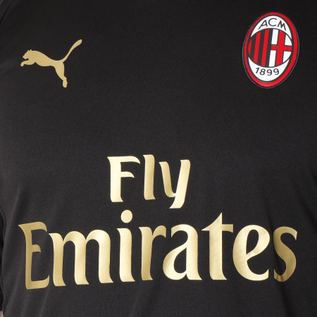 Puma - Tee Shirt De Sport AC Milan Training Jersey 754459 Noir Doré