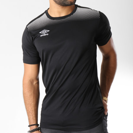 Umbro - Tee Shirt De Sport Print Jersey Noir Blanc