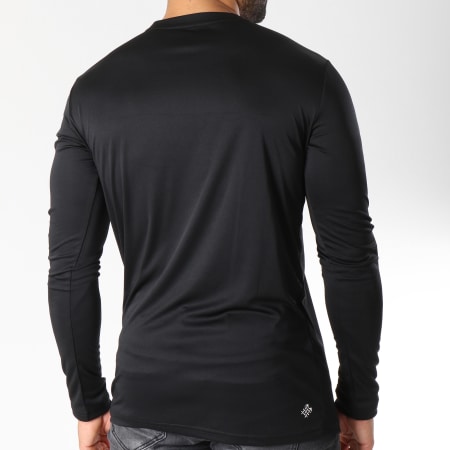 Umbro - Tee Shirt De Sport Manches Longues Print Jersey Noir Blanc