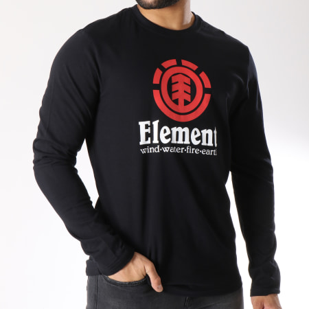 Element - Tee Shirt Manches Longues Vertical Noir