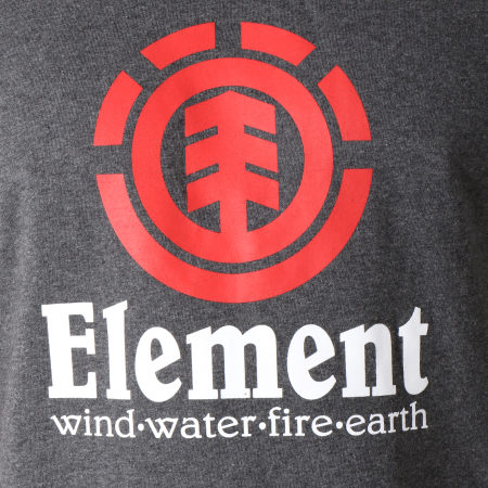 Element - Tee Shirt Vertical Gris Chiné