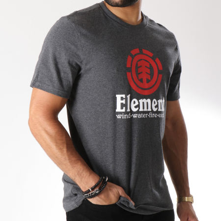 Element - Tee Shirt Vertical Gris Chiné