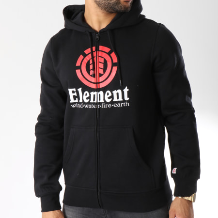 Element - Sweat Zippé Capuche Vertical Noir