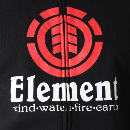 Element - Sweat Zippé Capuche Vertical Noir
