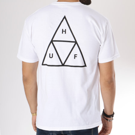 HUF - Tee Shirt Essential Triple Triangle Blanc