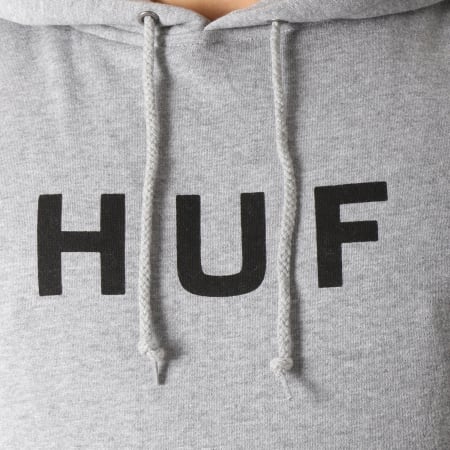 HUF - Sweat Capuche Essentials Triple Triangle Gris Chiné