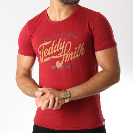 Teddy Smith - Tee Shirt Tengo Logo Bordeaux