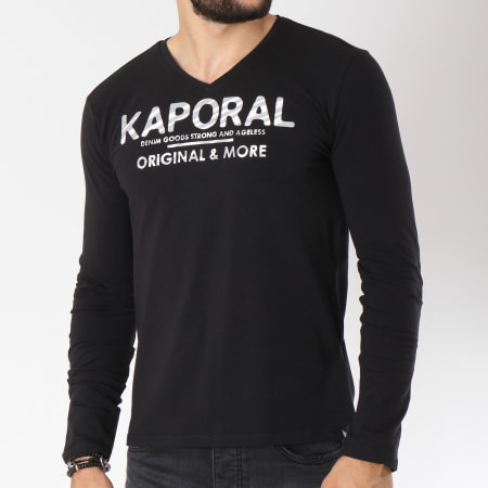 Kaporal - Tee shirt Manches Longues Shine Noir