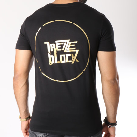 13 Block - Tee Shirt Essaye De Briller Noir Doré