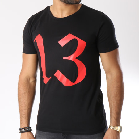 13 Block - Tee Shirt Logo Noir Rouge
