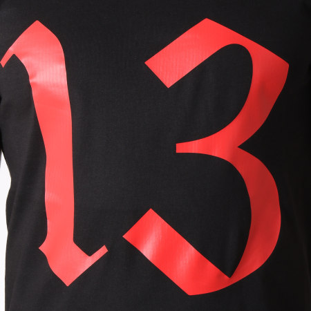 13 Block - Tee Shirt Logo Noir Rouge