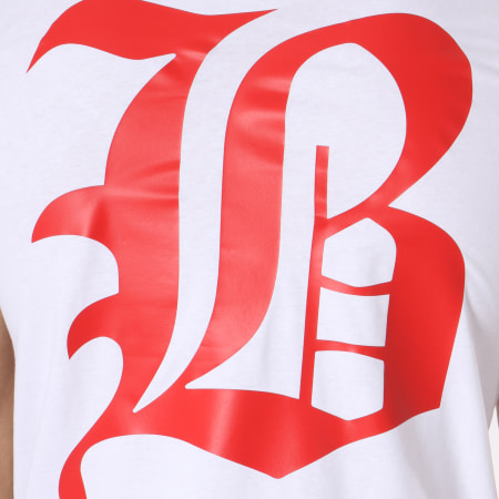 13 Block - Tee Shirt Logo Blanc Rouge