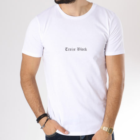 13 Block - Tee Shirt Gothic Blanc Noir