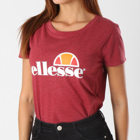 Ellesse - Tee Shirt Oversize Femme Uni Bordeaux Chiné