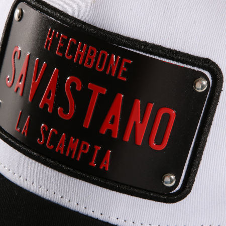 Hechbone - Casquette Trucker Plaque Savastano Noir Blanc Rouge