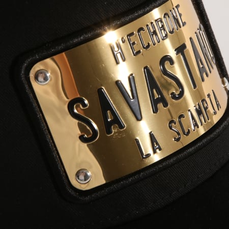 Hechbone - Casquette Trucker Plaque Savastano Noir Doré