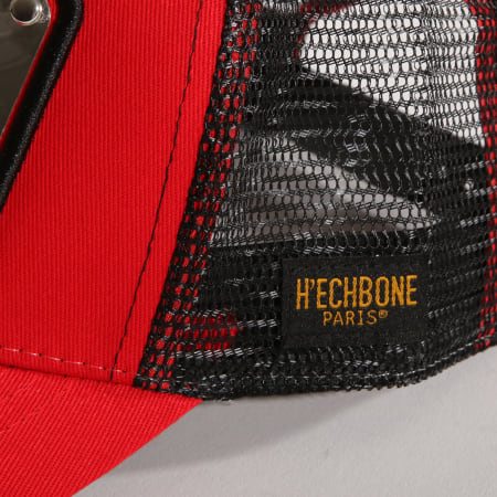 Hechbone - Casquette Trucker Plaque El Patron Rouge Noir Argenté