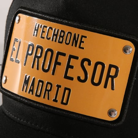 Hechbone - Casquette Trucker Plaque El Profesor Noir Jaune