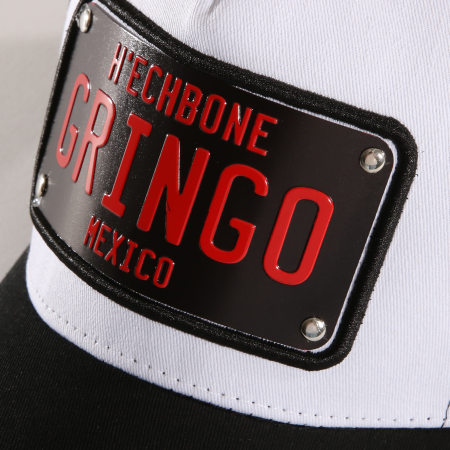 Hechbone - Casquette Trucker Plaque Gringo Noir Blanc Rouge