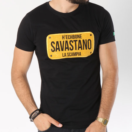 Hechbone - Tee Shirt Savastano Noir Jaune