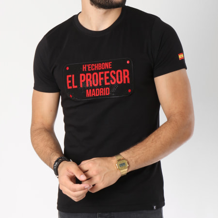 Hechbone - Tee Shirt El Profesor Noir Rouge