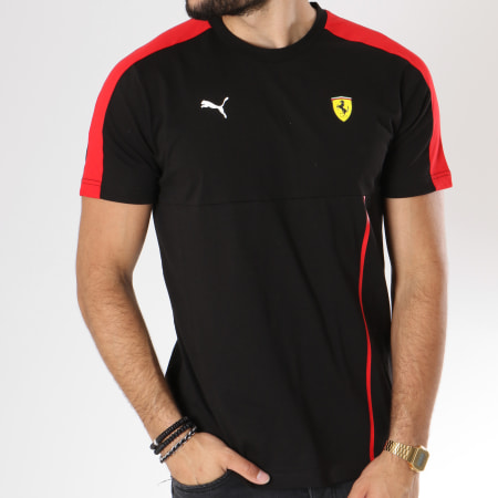 Puma - Tee Shirt Avec Bande T7 Ferrari 576702 Noir Rouge
