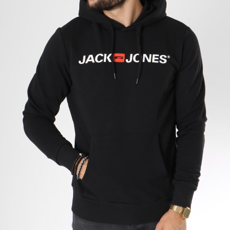 Jack And Jones - Felpa con cappuccio Corp Logo Nero